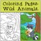 Coloring Pages: Wild Animals. Little cute raccons.