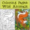 Coloring Pages: Wild Animals. Little cute squirrel .