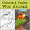 Coloring Pages: Wild Animals. Little cute tiger.