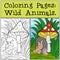 Coloring Pages: Wild Animals. Mother hedgehog with her little cute baby hedgehog.