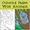 Coloring Pages: Wild Animals. Mother koala with her cute baby.