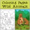 Coloring Pages: Wild Animals. Mother quokka with her babies