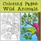 Coloring Pages: Wild Animals. Two little cute chameleons.