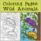 Coloring Pages: Wild Animals. Two little cute chameleons.