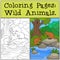 Coloring Pages: Wild Animals. Two quokkas in the forest