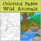 Coloring Pages: Wild Animals. Two quokkas in the forest