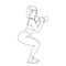 Coloring Pages - women exercise with dumbbell hand-drawn Illustration of gym