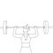 Coloring Pages - Women with heavy weight barbell, Hand-drawn Illustration on transparent background