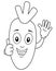 Coloring Smiling Carrot Cartoon Character