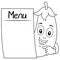 Coloring Smiling Eggplant with Blank Menu