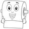 Coloring Smiling Toilet Paper Character