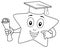 Coloring Star Character with Graduation Hat