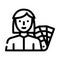 Colorist designer woman job line icon vector illustration