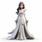 Colorized Anime Sculpture Of Disney Princess In Dark White Style