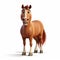 Colorized Cartoon Horse Standing On White Background