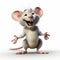 Colorized Cartoon Mouse Wearing Clothing With Hyper-realistic Theatrical Gestures