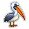 Colorized Cartoon Pelican Sticker - Cute And Eye-catching Design