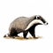 Colorized Detailed Badger Illustration With Flat Shading