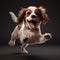 Colorized Dog Jumping: A Playful Vray Tracing Artwork
