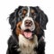 Colorized Portrait Of Bernese Mountain Dog On White Background