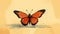 Colorized Sketch Of An Orange Butterfly With Dramatic Background