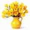 Colorized Yellow Vase With Tulips: A Zbrush-inspired Collectible For Display