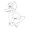 Colorles funny cartoon duck.