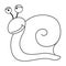 Colorles funny cartoon snail.