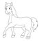 Colorless cartoon Horse or Pony. Coloring pages. Template page for coloring book of funny Mare for kids. Practice worksheet