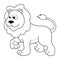 Colorless cartoon Lion. Coloring pages. Template page for coloring book of funny wild Cat or Lionet for kids. Practice worksheet