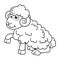 Colorless cartoon Mutton. Coloring pages. Template page for coloring book of funny Ram for kids. Practice worksheet or Anti-stress