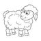 Colorless cartoon Sheep. Coloring pages. Template page for coloring book of funny Lamb for kids. Practice worksheet or Anti-stress