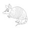 Colorless funny cartoon armadillo.