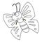 Colorless funny cartoon butterfly.