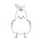 Colorless funny cartoon pear.