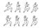 colorless silhouette illustration of a running man and woman