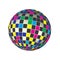 Colors 3D Render Spectrum Squares Mosaic World Globe Vector Symbol Background Illustration