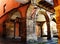 Colors and ancient stones in this corner of the Plaza Mayor de LeÃ³n, Spain