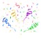 Colors paper confetti. Birthday surprise party decor, carnival flying streamer and christmas festive falling papers