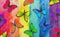 Colors of rainbow. Pattern of multicolored morpho butterflies. Abstract colorful pattern. Multicolored watercolor stains.