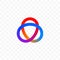 Colors triangle or infinity circles vector icon