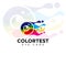 Colortest eye care logo, modern creative fulcolor eyeball vector