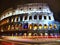 The Coloseum of Rome seen at night