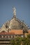 Colossal 5.03 metre structure of a lady atop the central dome Victoria Turminus Railway Station nowCSMT Railway Station a UNESCO w