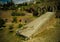 Colossal boulder aka South stone near ruins of Baalbek, Beqaa valley, Lebanon