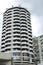 Colossal building in Benidorm city under cloudy sky