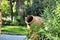 Colossal Clay jar decorating a garden in Elche