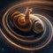 A colossal cosmic snail with a shell resembling a spiral galaxy, leaving trails of stardust in its wake4