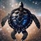 A colossal, crystalline turtle with a shell adorned by constellations, slowly drifting through the cosmos1