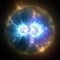 The colossal explosion due to the merger of two neutron stars. Illustration created with Generative AI technology.